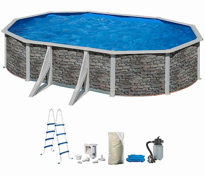 my POOL BWT Ovalpool in moderner Steinoptik, Höhe 132 cm, verschiedene Größ günstig online kaufen