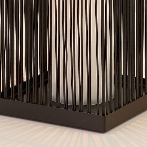 Solar-LED-Terrassenleuchte Sophelia, 36 cm, schwarz, Rattan günstig online kaufen