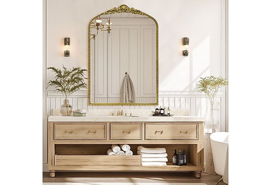 G-LEAF Spiegel Antiker Spiegel im Barockstil mit Metallrahmen von Perlenver günstig online kaufen