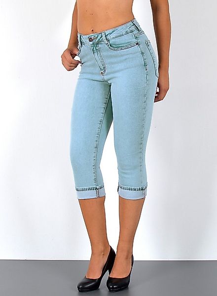ESRA Caprijeans High Waist Capri Jeans Damen bis Übergröße Plus Size Große günstig online kaufen