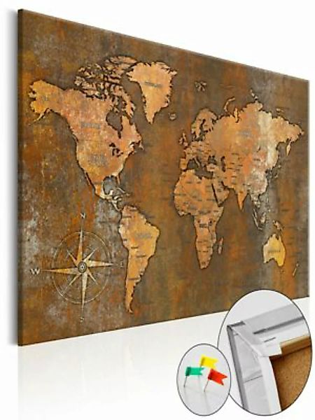artgeist Pinnwand Bild Rusty World [Cork Map] mehrfarbig Gr. 90 x 60 günstig online kaufen
