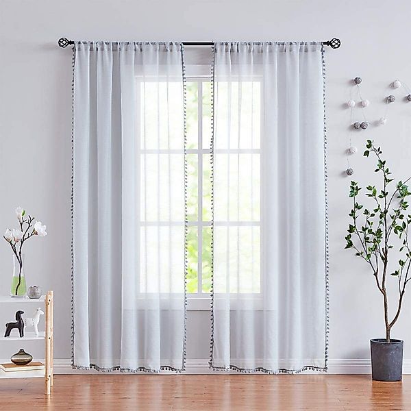 BYSURE Vorhang, Stangendurchzug (2 St), halbtransparent, günstig online kaufen