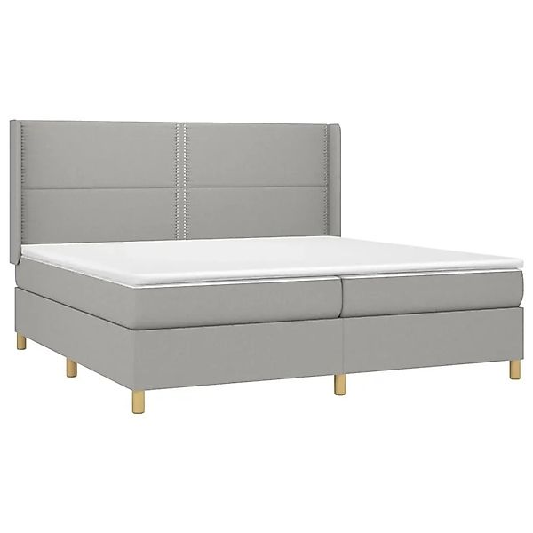 vidaXL Boxspringbett mit Matratze & LED Hellgrau 200x200 cm Stoff 3138821 günstig online kaufen