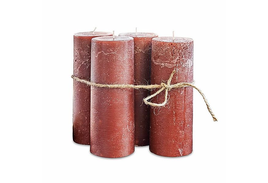 Mirabeau Stumpenkerze Kerze 4er Set Homel rostrot (4er Set, 4er Set), none günstig online kaufen