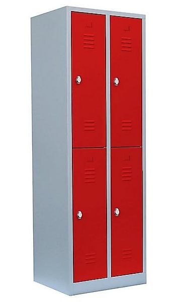 Steelboxx Spind Kleiderspind 4 Fächer mit Kleiderstange Spindschrank (1-St) günstig online kaufen