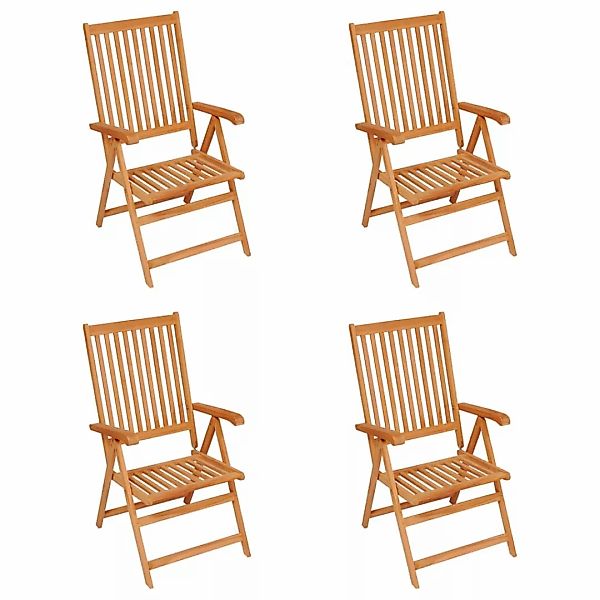 Gartenstühle 4 Stk. Mit Creme Kissen Massivholz Teak günstig online kaufen