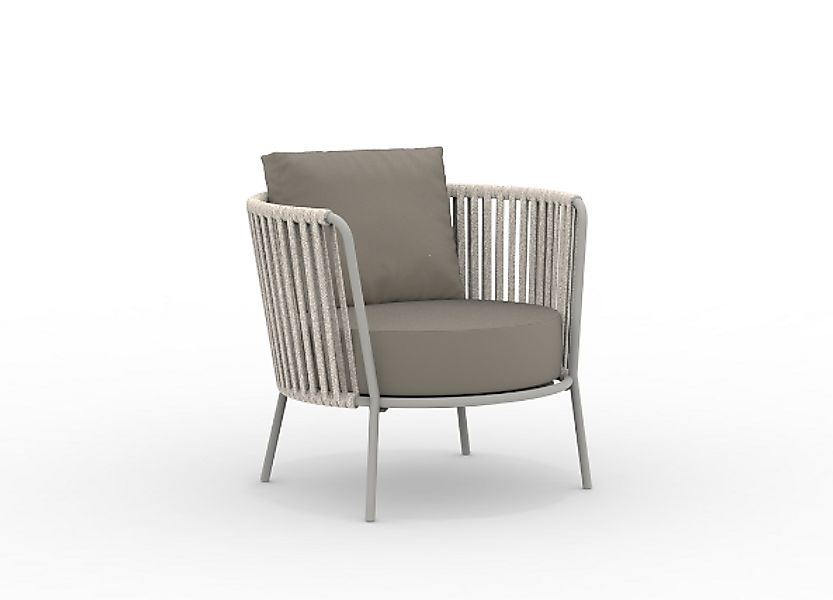 Daisy Rope Outdoor Lounge Sessel - rostfreier Stahl schlamm, taupe günstig online kaufen