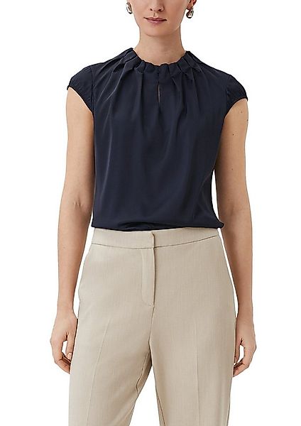 comma Satinbluse mit Raffung am Hals günstig online kaufen