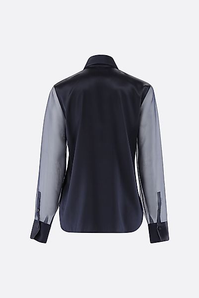 Seidenbluse mit Organza Ärmeln günstig online kaufen