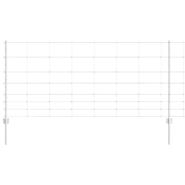 vidaXL Zaun mit Pfosten Silber 1 x 25 m Stahl 3337119 günstig online kaufen