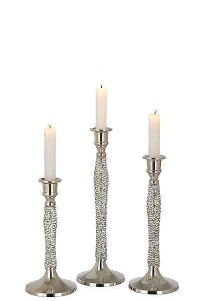 J-line Kerzenhalter Kerzenhalter Diamant Aluminium Silber – Wählbar in 3 Gr günstig online kaufen