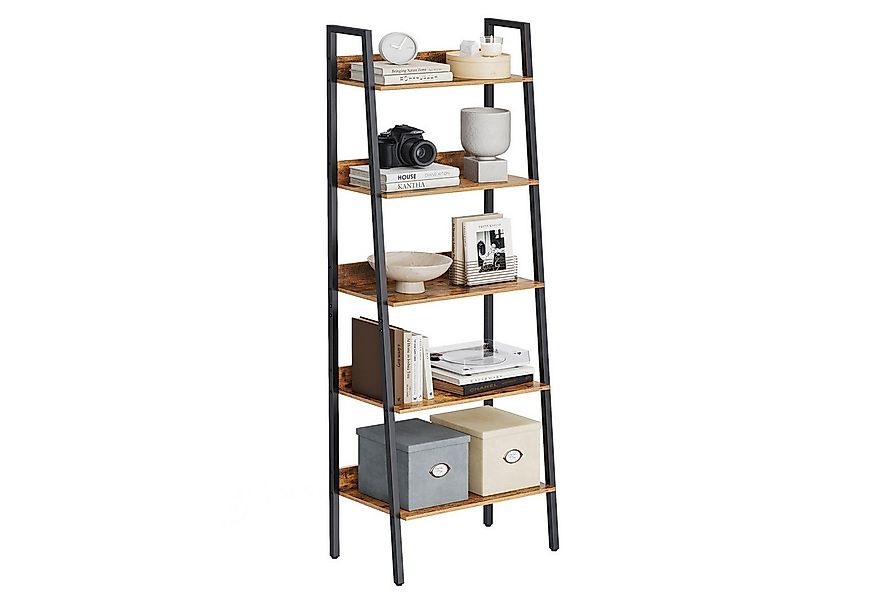 VASAGLE Standregal, Bücherregal, Leiterregal, 140/170 cm, Industrie-Design günstig online kaufen
