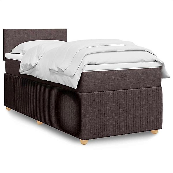 vidaXL Boxspringbett mit Matratze Dunkelbraun 90x190 cm Stoff 3289607 günstig online kaufen