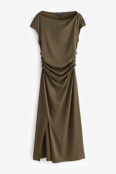 Next Midikleid Fließendes Off-Shoulder-Midikleid mit Raffung günstig online kaufen