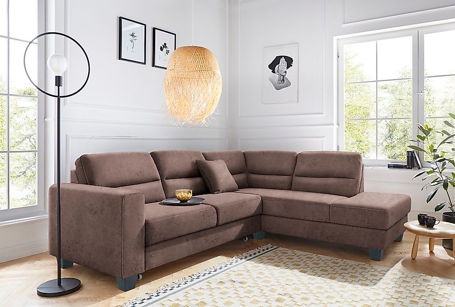 TRENDMANUFAKTUR Ecksofa "Chamber, zeitlos und modern, hoher Sitzkomfort, L- günstig online kaufen