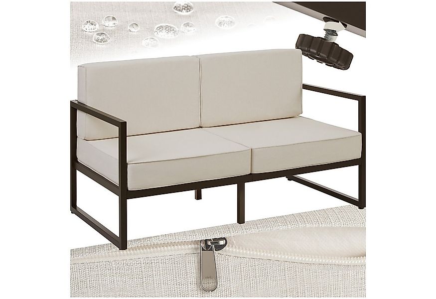 tectake Essgruppe Garten-Loungesofa, (Set., 1-tlg), Pulverbeschichtetes Sta günstig online kaufen