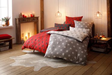 my home Wendebettwäsche "STELLA" 3 Stk. tlg. Bettwäsche mit Sternen, Weihna günstig online kaufen