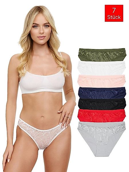Tazzio Bikinislip 7er-Pack Damen Bikini Slip Unterhose F911 (Packung, 7-St. günstig online kaufen