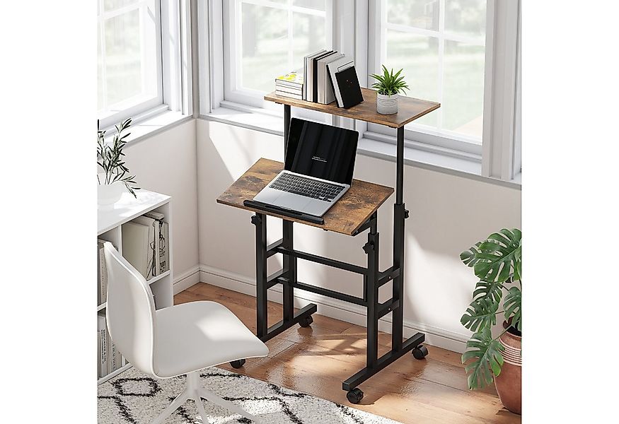 HOMCOM Schreibtisch 2-stufige Arbeitsfläche (Laptoptisch, 1-St., Arbeitstis günstig online kaufen