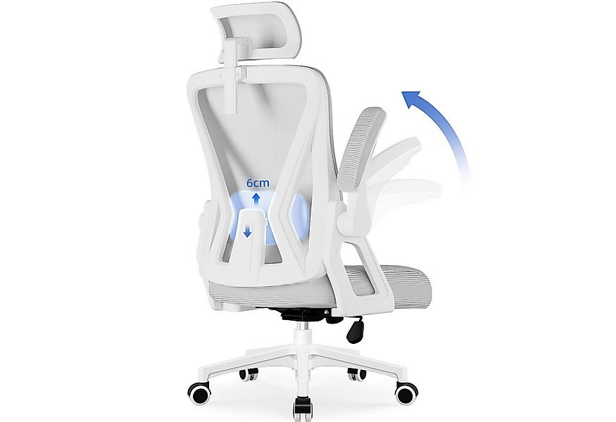 Adormii Bürostuhl Ergonomischer Bürostuhl mit klappbaren Armlehnen und Rück günstig online kaufen