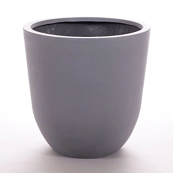 Elegant Einrichten Pflanzkübel Fiberglas Rund-Konisch D30xH30cm Grau günstig online kaufen