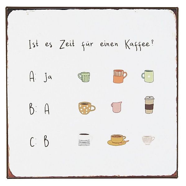 Ib Laursen Metallschild Ib Laursen Blechschild "Ist es Zeit für Kaffee" Wan günstig online kaufen