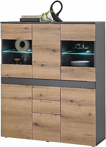 HBZ Highboard "Taylor mit LED-Beleuchtung, BxHxT 119x140x38 cm", (1 St.), M günstig online kaufen