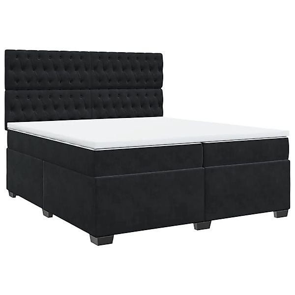 vidaXL Boxspringbett mit Matratze Schwarz 200x200 cm Samt 3293310 günstig online kaufen