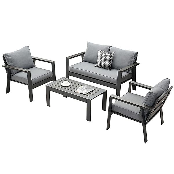 MeXo Gartenlounge-Set Gartenmöbel Set Aluminium Loungeset günstig online kaufen