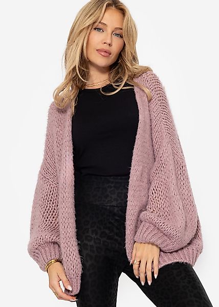 SASSYCLASSY Cardigan Offen fallende Oversize Strickjacke günstig online kaufen