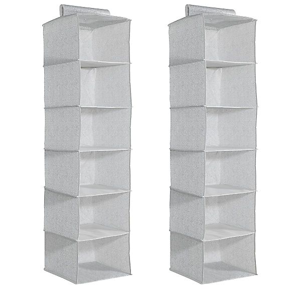 Navaris Hängeregal 2er Set Stoffregal für Kleiderschrank, 2x 6 Fächer, 30x3 günstig online kaufen