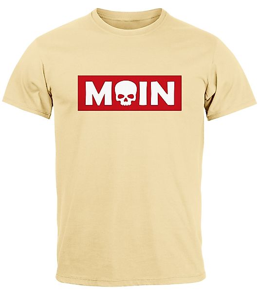 Neverless Print-Shirt Herren T-Shirt Schriftzug Moin günstig online kaufen