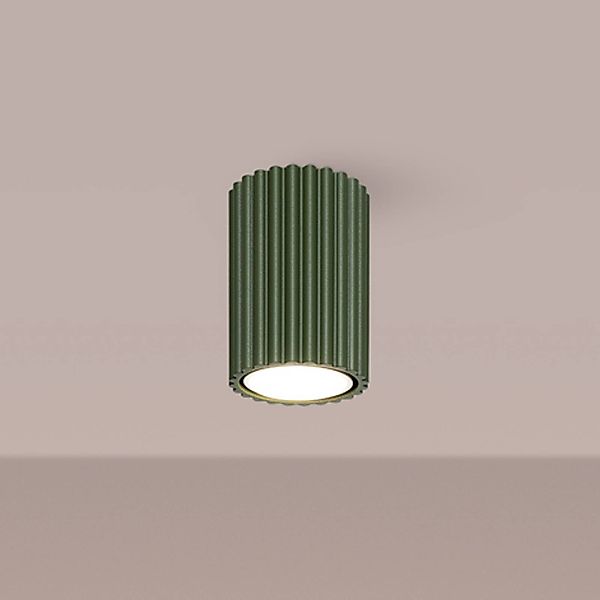 Deckenleuchte ALORA, olivgrün, Ø 7 cm, Metall, GU10 günstig online kaufen