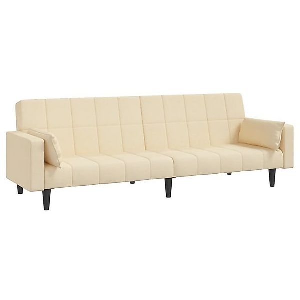 vidaXL Sofa Schlafsofa 2-Sitzer mit 2 Kissen Creme Stoff günstig online kaufen