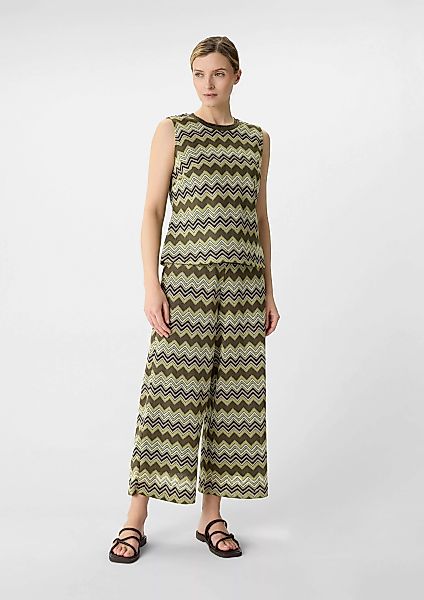 Comma Stoffhose Strick-Culotte mit Zick-Zack-Muster günstig online kaufen