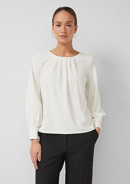 s.Oliver Langarmbluse T-Shirt Bluse aus Jersey-Crêpe mit Faltendetails günstig online kaufen