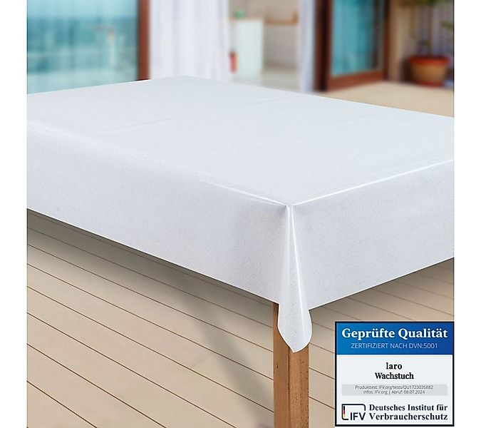 laro Tischdecke Wachstuch-Tischdecken Abwaschbar Elligent Glitter Weiss rec günstig online kaufen
