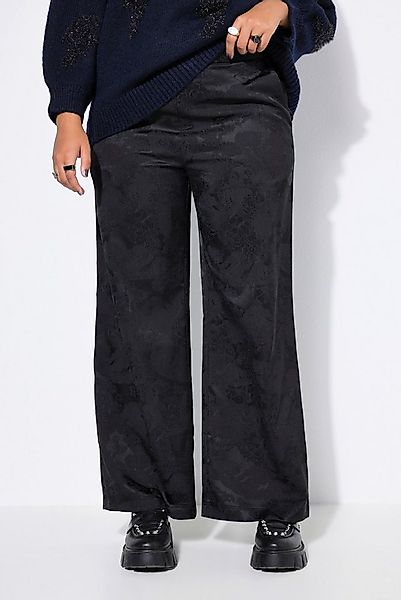 Studio Untold Schlupfhose Hose Wide Legs floraler Jacquard-Krepp Elastikbun günstig online kaufen