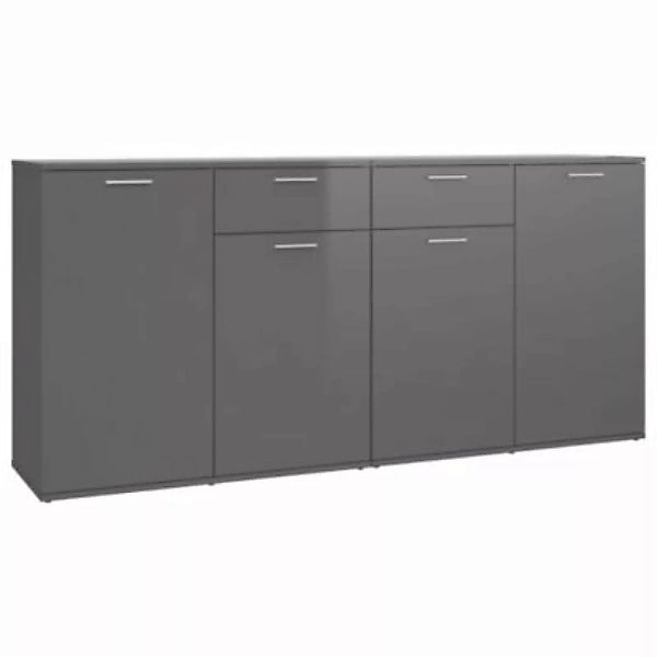 vidaXL Sideboard Hochglanz-Grau 160x36x75 cm Holzwerkstoff Sideboard grau günstig online kaufen