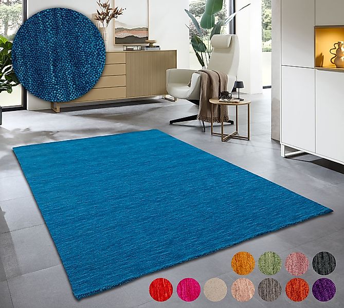 THEKO Wollteppich »Holi«, rechteckig, 13 mm Höhe, Uni-Farben, leicht melier günstig online kaufen