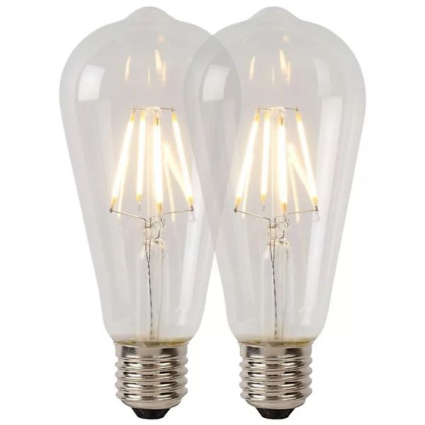 LED Leuchtmittel E27 - ST64 in Transparent 7W 1480lm Doppelpack günstig online kaufen