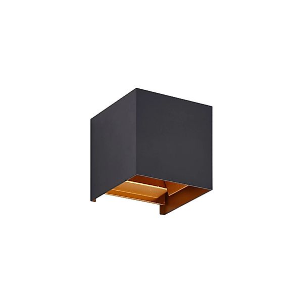 Lindby LED Wandleuchte Außen Nivar 10019784 Spritzwassergeschützt Modern in günstig online kaufen