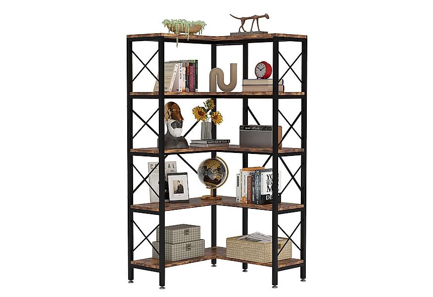 Tribesigns Eckregal Bücherregal, 5 Ebenen Eck-Bücherregal, Aufbewahrungsreg günstig online kaufen