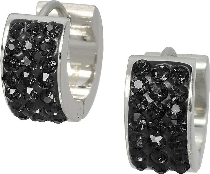 Amello Paar Creolen Amello Ohrringe Edelstahl Creolen schwarz (Creolen), Da günstig online kaufen
