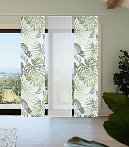 Vision S Schiebegardine "SANJA" Paneelwagen 3 Stk. tlg. Schiebevorhang,Bamb günstig online kaufen