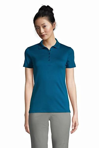Supima-Poloshirt in Petite-Größe, Damen, Größe: L Petite, Blau, Baumwolle, günstig online kaufen