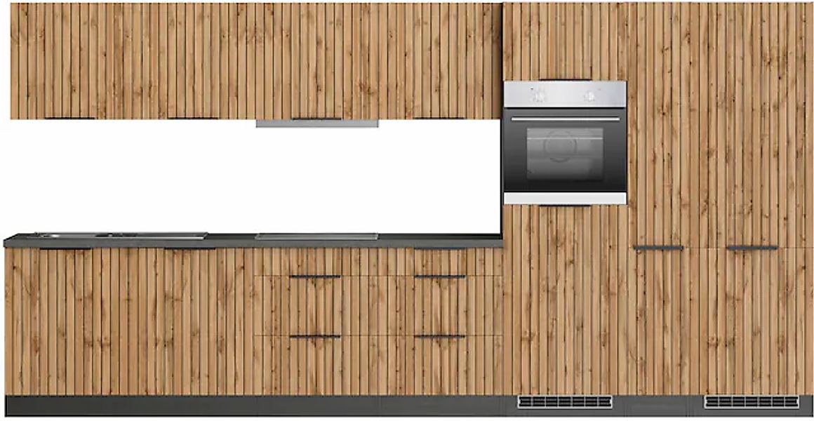 KOCHSTATION Küchenzeile »KS-Lagos, Breite 390 cm, wahlweise mit E-Geräten« günstig online kaufen