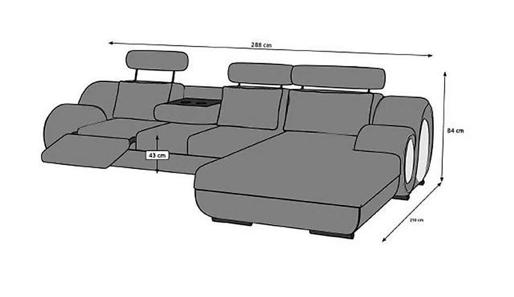 JVmoebel Ecksofa Designe L-Form Wohnlandschaft Eckcouch Polster Sofa Neu, M günstig online kaufen