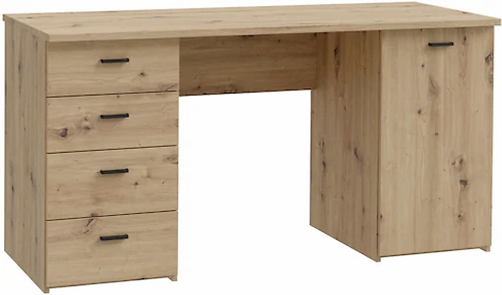FORTE Schreibtisch »Goldsboro«, mit 4 Schubladen, Soft-Close, Metallgriffe günstig online kaufen