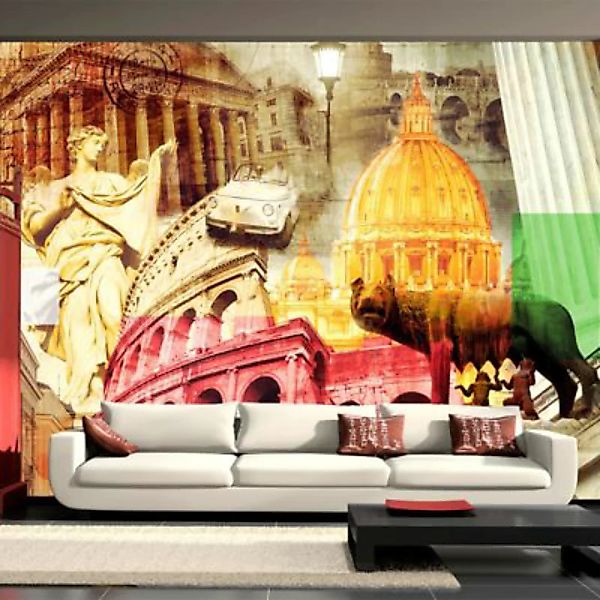 artgeist Fototapete Rom - Collage mehrfarbig Gr. 150 x 105 günstig online kaufen